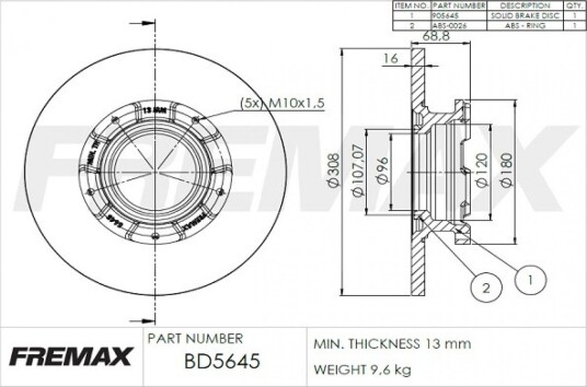 Bremseskive FREMAX BD 5645
