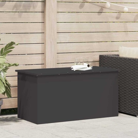 vidaXL Hageoppbevaringsputeeske Stål 100 x 50,5 x 50 cm 220 Svart