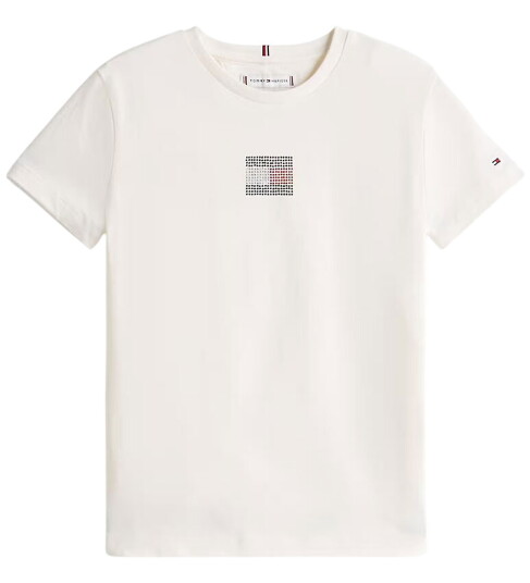 Tommy Hilfiger T skjorte Ivory Silke 12 år 152 T skjorte Hvit