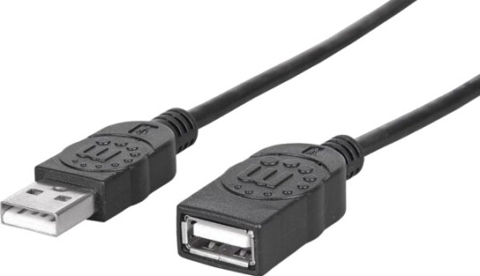 Manhattan Usb-Kabel Usb-A Usb-A 0,5 M Svart 322904