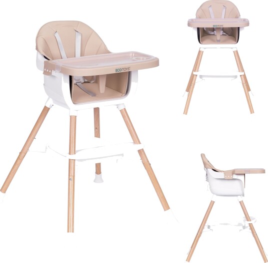 Spisestol 2-i-1 ECOTOYS Beige