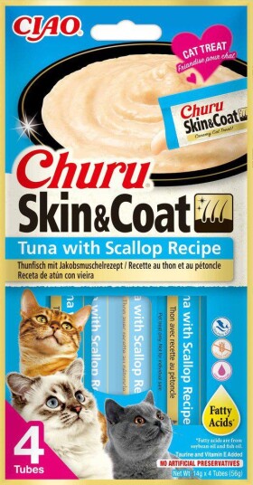 Ciao Churu Skin & Coat Kattesnacks Tunfisk & Kamskjell 4 stk Ciao Churu Skin & Coat Kattesnacks Tunfisk & Kamskjell 4 stk