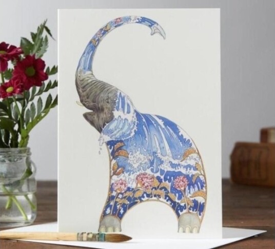 Dm Collection Gavekort A031 B6 + Konvolutt Elefant I Vannet
