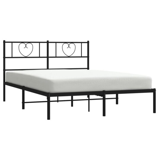  Sengeramme i metall med sengegavl svart 120x200 cm