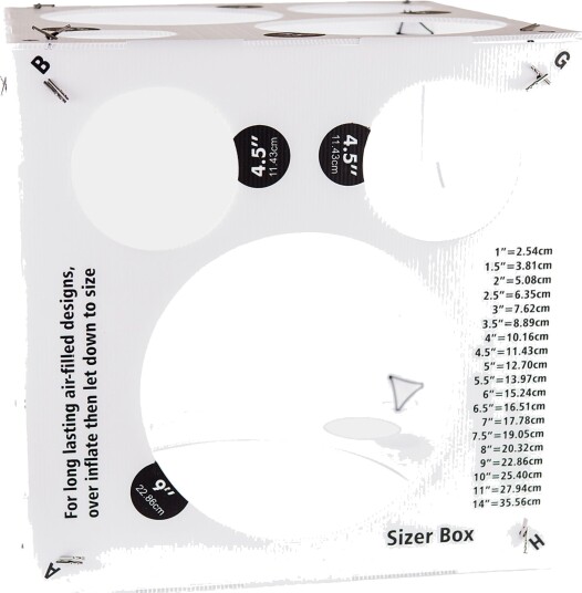 Ballongkungen Ballongmal Størrelsesboks BS-001