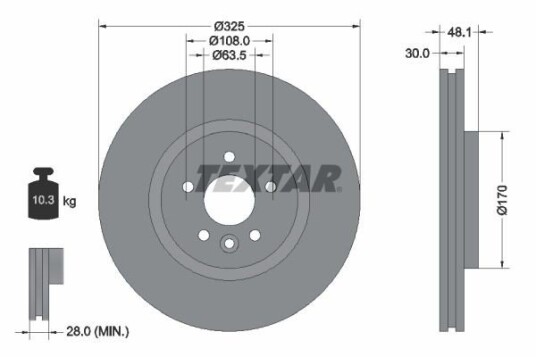 Bremseskive TEXTAR 92300505 Bremseskive TEXTAR 92300505
