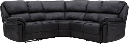 Saranda hjørnesofa elektrisk recliner med fotstøtte svart.