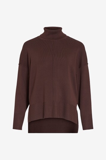 Vila - Genser viOstria Rollneck L/S Knit Top - Brun