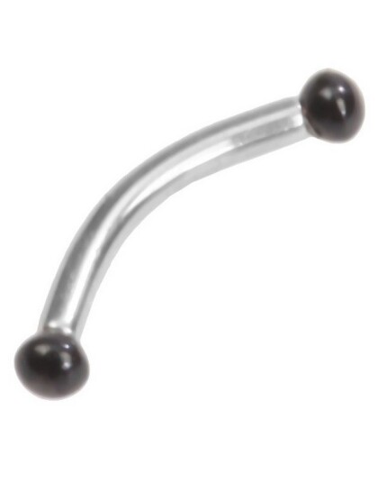 Utgått Dual Micro Ball Black Balls 1.2 x 8 mm Øyenbrynspiercing