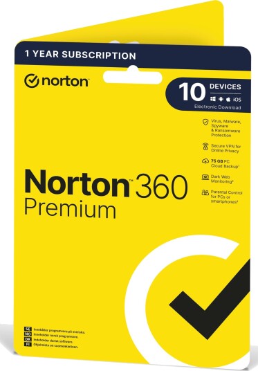 NORTON - 360 Premium Antivirus Software - 10 Devices 1 Year