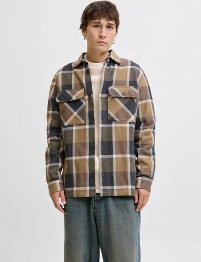 Jack & Jones Jprrayle Melange Check L/S Overshirt Sn Multi/patterned L Jack & Jones Jprrayle Melange Check L/S Overshirt Sn Multi/patterned L