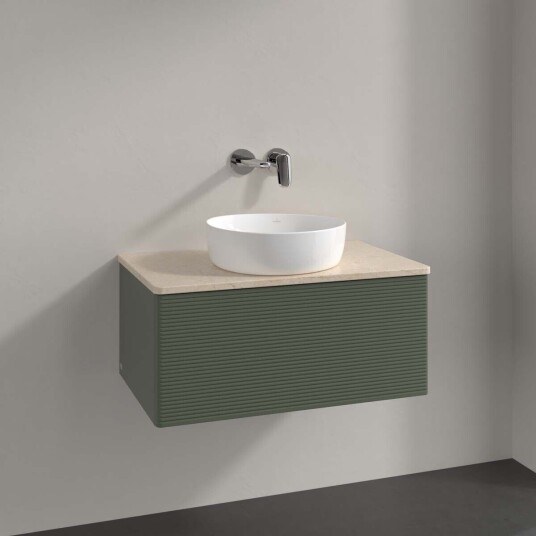 Villeroy & Boch Antao Servantskap med 1 skuff 80x50x36 cm u/lys Grønn Matt/Crème Villeroy & Boch Antao Servantskap med 1 skuff 80x50x36 cm u/lys Grønn Matt/Crème