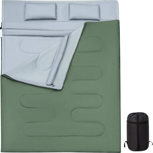 2 i 1 dobbel sovepose enkel sovepose XL teppe sovepose med 2 puter 220 x 150 cm 2 i 1 dobbel sovepose enkel sovepose XL teppe sovepose med 2 puter 220 x 150 cm