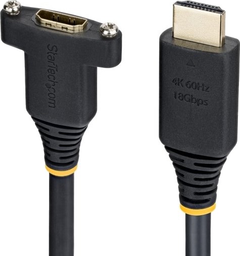1.8M Hdmi 2.0 Cable M-F Panel | M To F Panel Black Cable