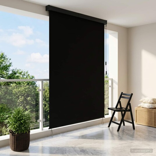 vidaXL Rullegardin Svart 60 x 250 cm Stoff og Aluminium vidaXL Rullegardin Svart 60 x 250 cm Stoff og Aluminium