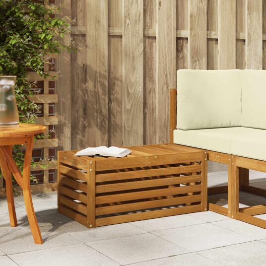 vidaXL Utendørs Krakk Benk Naturlig 79 x 43 x 37 cm Solid akasietre
