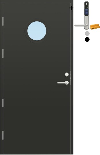 Ytterdør Bygg1 Fjell 10 Klarglass med Yale Entrus BxH: 90x190 cm, Høyre, RAL 7016, Antrasitt, Yale Sølv Ytterdør Bygg1 Fjell 10 Klarglass med Yale Entrus BxH: 90x190 cm, Høyre, RAL 7016, Antrasitt, Yale Sølv