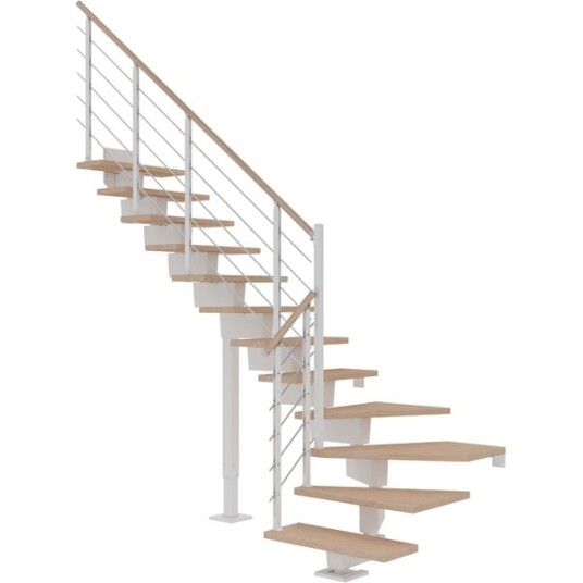 Dolle Dubai L trapp I Hvit design hvitoljeret Eik 80 12 Loddret Høyde 221 273cm Dolle Dubai L trapp I Hvit design hvitoljeret Eik 80 12 Loddret Høyde 221 273cm