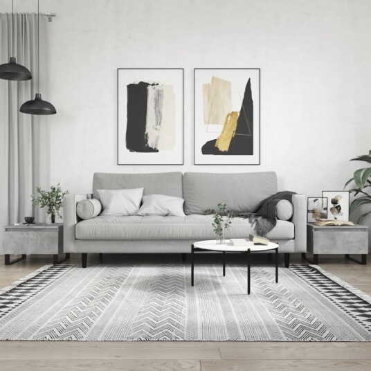 Saongbord 2 stk betonggrå 50x46x35 cm konstruert tre 8721012111967