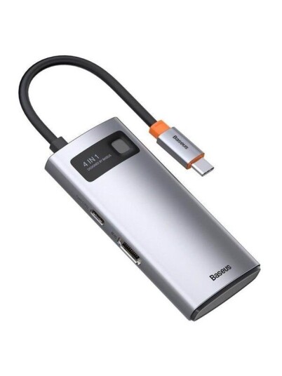 Baseus Hub 4in1 Metal Gleam Series USB-C to USB 3.0 + USB 2.0 + HDMI + USB-C PD USB-hub - USB 3.0 - 4 porter - Grå Baseus Hub 4in1 Metal Gleam Series USB-C to USB 3.0 + USB 2.0 + HDMI + USB-C PD USB-hub - USB 3.0 - 4 porter - Grå