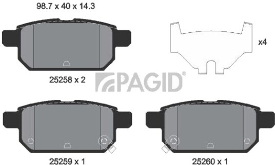PAGID T2067N Bremseklosser