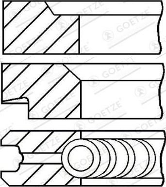 Stempelringsett GOETZE ENGINE 08 322700 00