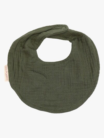 Å Poppy Juno Drool Bib 2 Pakning Forest Green/linen Beige