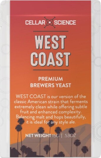 Cellarscience CS WEST COAST Ale Yeast 15g Tørrgjær for amerikanske øl