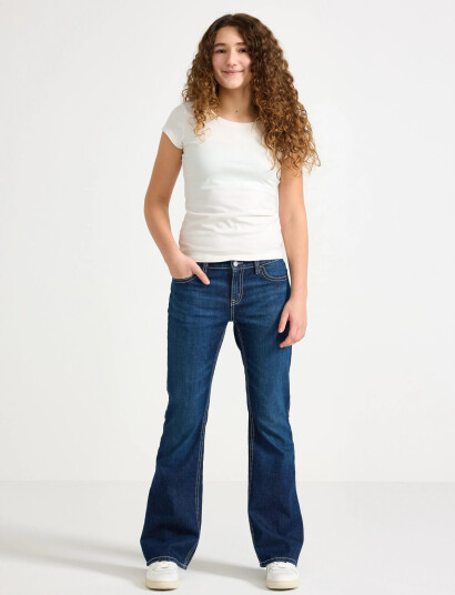 Lindex Trousers Denim Freja Pink Cont   Blue   158