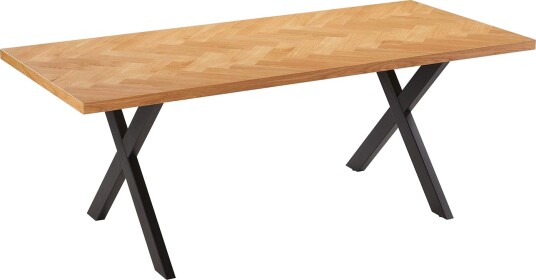 Spisebord HOME4YOU Rowan 200x90x75 cm Fiskebensmønstret eik - eik