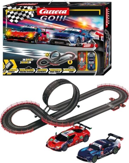 Carrera Go!!! Gt Powerplay Bilbane Ferrari Vs. Ford Mustang Med Loop Og Turbo
