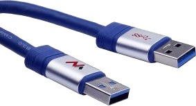 Maclean Mctv-606, 1,8 M, Usb A, Usb A, Usb 3.2 Gen 1 (3.1 Gen 1), Blå, Sølv