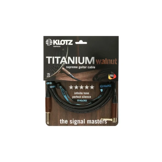 Klotz Tiwpr Titanium Supreme Guitar Cbl Walnut Sleeves 9m