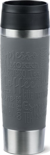 Emsa Isolert Krus Travel Mug Classic 0,5 L. Peppergrå Høykvalitets Vakuumisolert Rustfritt Stålhus Skyllebar   1 Stk N20223