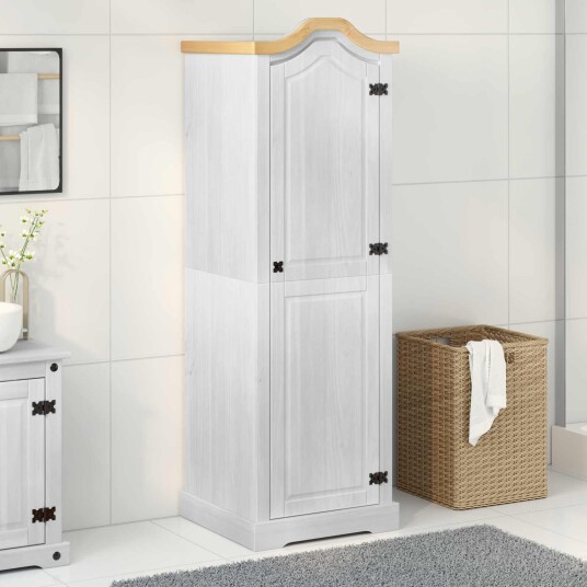 vidaXL Garderober med hylle med dør Hvit 55 x 52 x 170 cm Massiv furu
