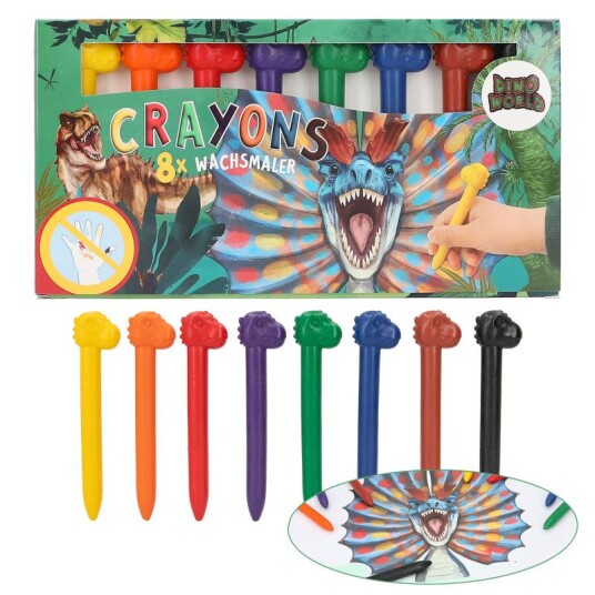 Dino World Crayons With Dino-Topper  0412177 