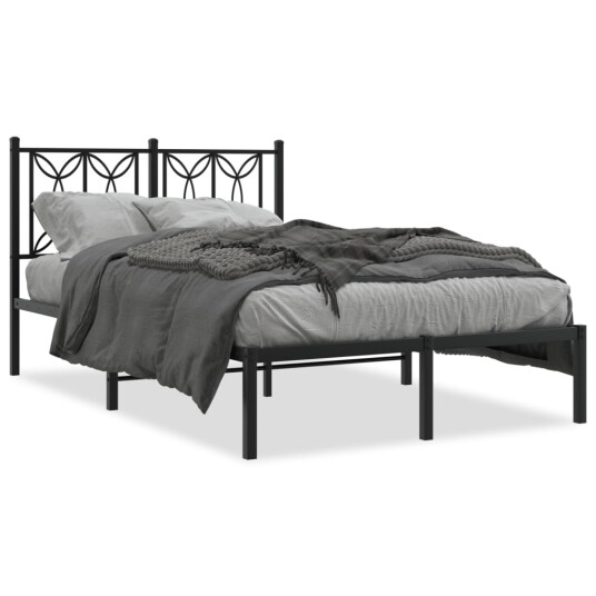  Sengeramme i metall med hodegavl svart 120x190 cm 8721102643880
