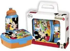 Licens Disney matboks med drikkeflaske - matbokssett i 2 deler for barn - Mikke og Langbein