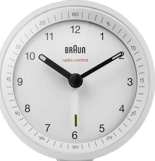 Braun - Vekkerklokke analog DCF 8 cm hvit