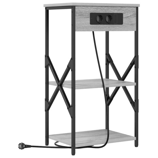 Sengeskaps 2 pcs Grå sonoma 41 x 31 x 76 cm Konstruert tre