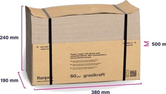 Pakkefyld Af Papir Fillpak Tt Grasikraft 1 Lag 50 G/M2 380 Mm X 500.00 M 90 % Genbrug Brown Zi