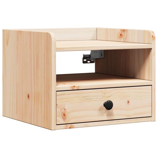 Nattbord med skuff 2 pcs Brun 38 x 36 x 29.5 cm Massiv furu tre