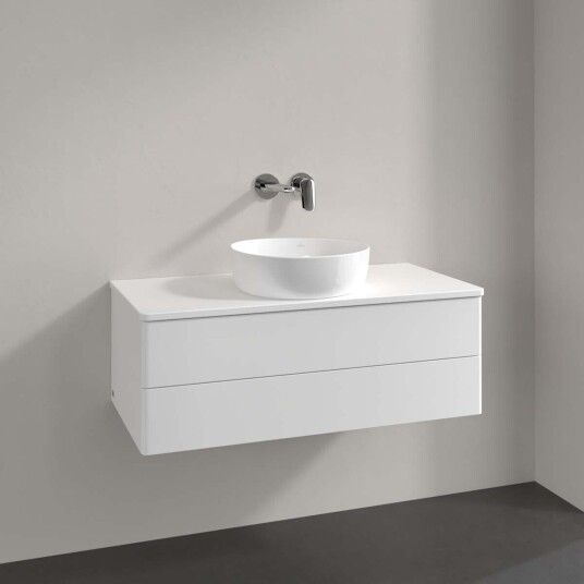 Villeroy & Boch  Antao Servantskap med 2 skuffer 100x50x36 cm m/lys Hvit Matt