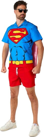 Superman Skjorte med Kappe og Shorts til Herre Suitmeister XX Large