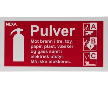 Nexa BSP-1020 Skilt For Pulverslukkere Nexa BSP-1020 Skilt For Pulverslukkere