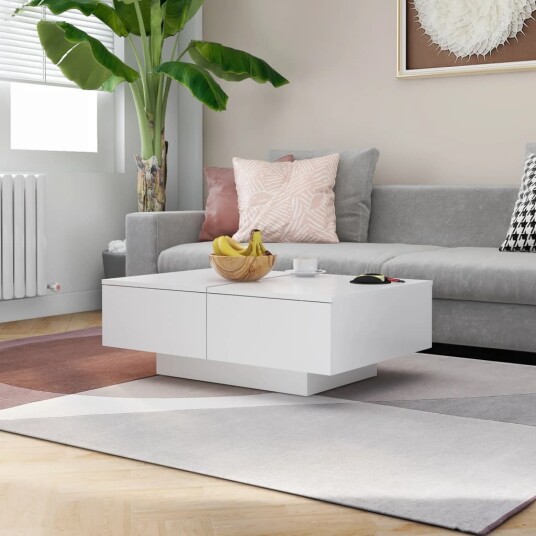 vidaXL Salongbord hvit 90x60x31 cm sponplate vidaXL Salongbord hvit 90x60x31 cm sponplate
