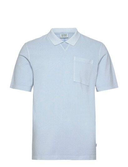 Scotch & Soda Washed Chest Pocket Relaxed-Fit Polo - Blue - XL