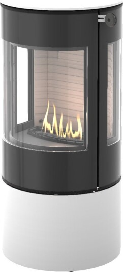 Viva L 100 hvit frittstående biopeis med sideglass og glassdør Viva L 100 hvit frittstående biopeis med sideglass og glassdør