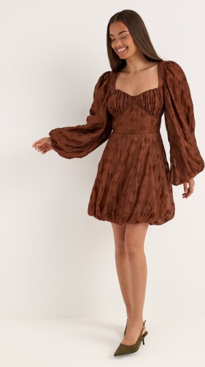Bubbleroom Occasion Corset Puff Sleeve Mini Dress