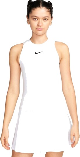 Nike W Court Dri Fit Advantage Tank Padel  og tennissinglet dame Vit/Svart XL